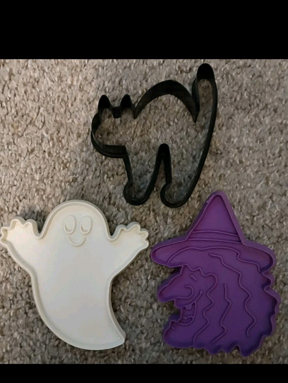 3 Pk Vintage Hallmark Witch And Ghost Halloween Cookie Cutters And Cat Cutter